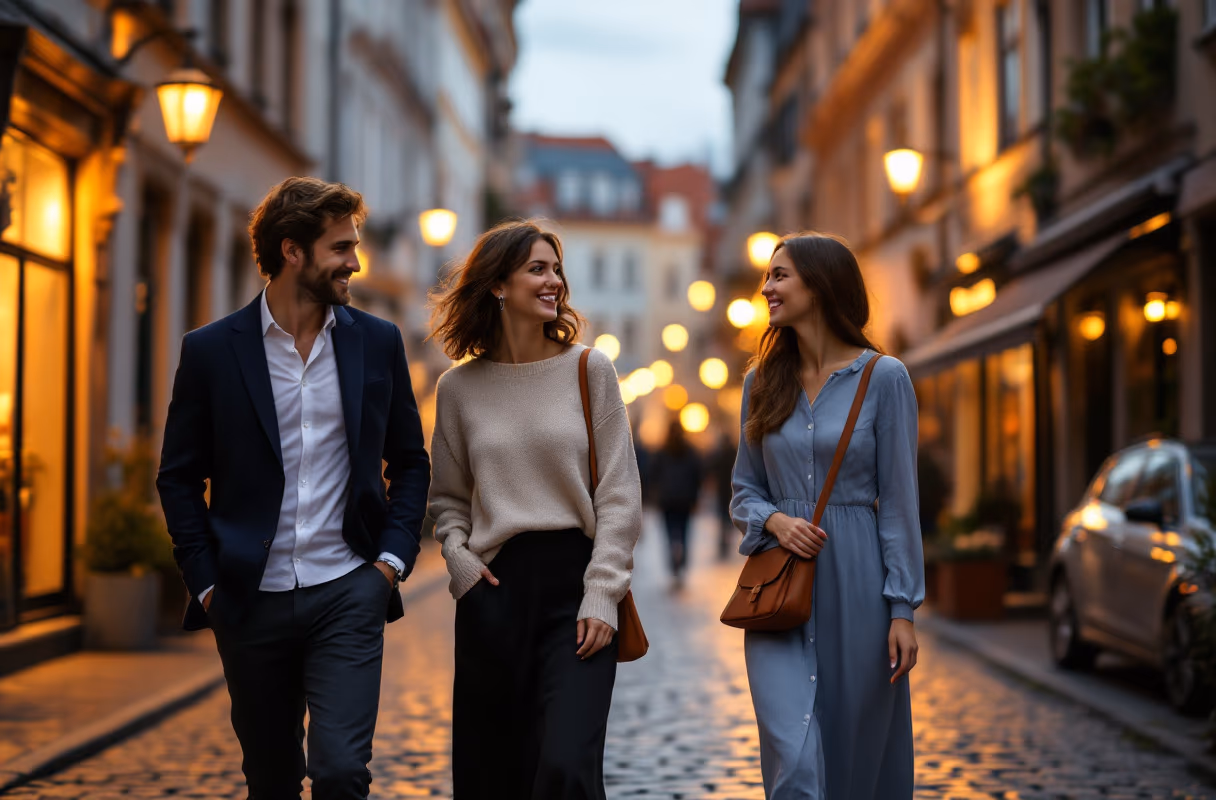 Riga's Old Town — everything within a short walk A small group at an Old Town terrace in Riga in the evening
